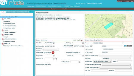 R'ads - Solution web pour la gestion, le suivi et l’instruction des dossiers d'urbanisme - Cartographie de dossiers