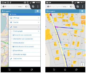 X'map - La solution de cartographie en ligne complète - Utilisation sur smartphone
